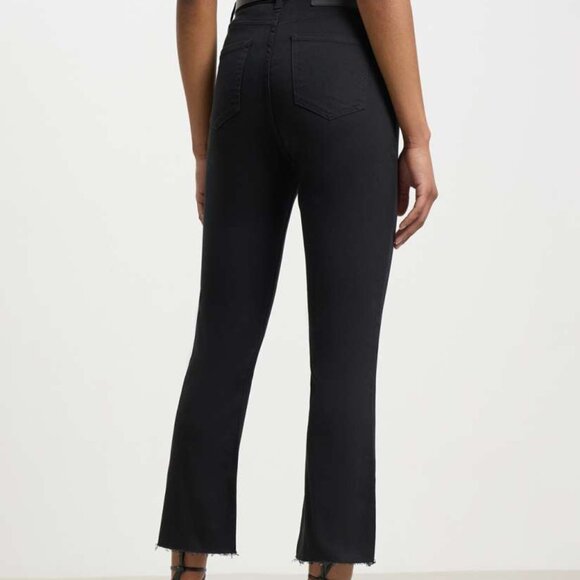 Mango Raw Hem Crop Flare Jeans (US 4, Black) - Picture 2 of 11